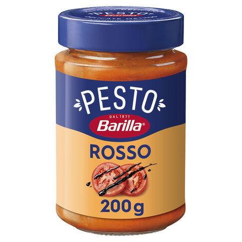 Barilla Pesto Rosso 12 x 200 g Gluten-Free Italian Pasta Sauce with Italian Tomatoes and Balsamic Vinegar from Modena, Pasta Sauce, Red Pesto