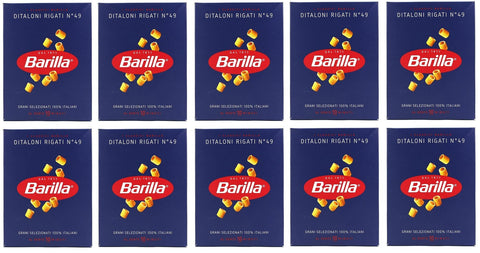 Pasta Barilla Ditaloni Rigati No. 49 Italian Noodles 500 g Pack of 10
