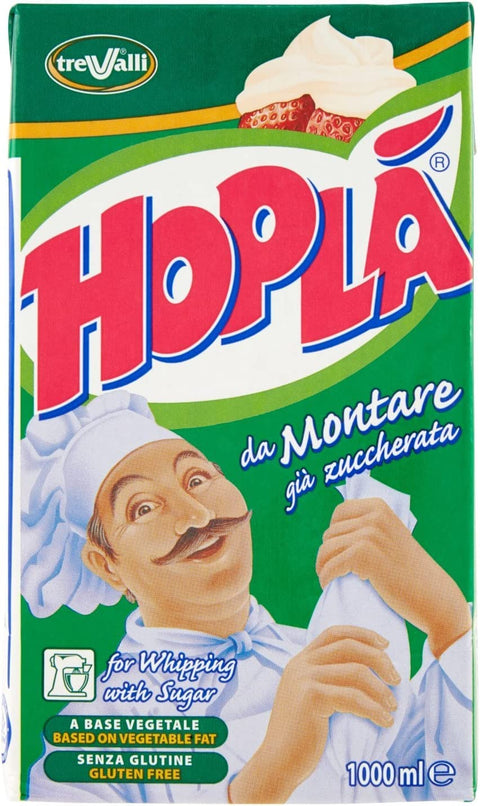 6 x Hoplà Panna da Montare Gluten Free Sweet Cream for Dessert 1000 ml