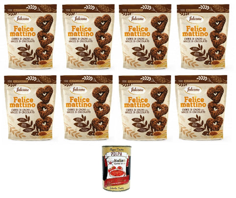 Falcone-Cuore di Cacao con gocce di cioccolato cocoa heart with chocolate chips 8 x 500 g + Italian gourmet polpa 400 g