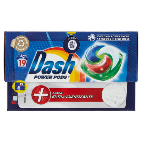 Dash Power Pods Detersivo Lavatrice In Capsule, 19 Lavaggi