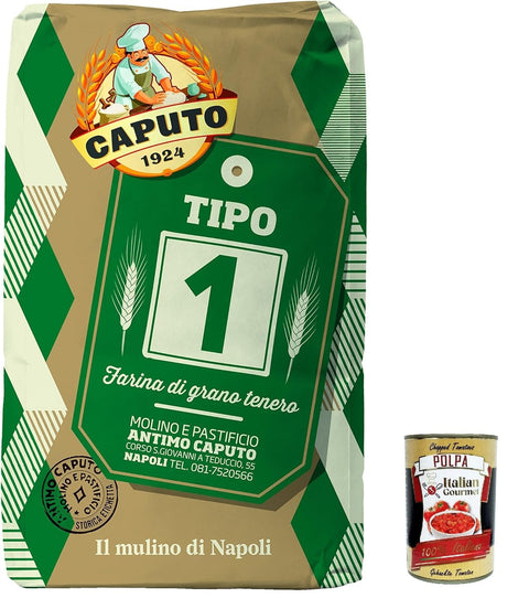 Farina Molino Caputo Tipo 1 Pizza Napoli Pizza Flour 25 kg + Italian Gourmet Polpa 400 g
