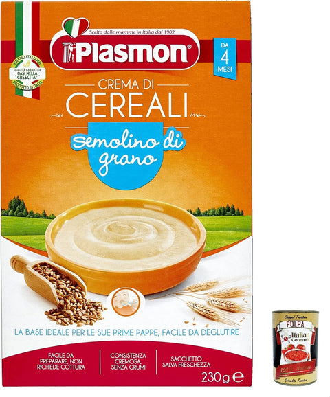 6x Plasmon Crema di Cereali Semolino di Grano 230g + Italian Gourmet Polpa 400g