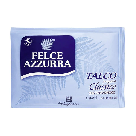 Felce Azzurra Classico Body Powder in Bag - Natural Talcum Powder - No Preservatives or Dyes - Dermatologically Tested - Pack of 12 (12 x 100 g)