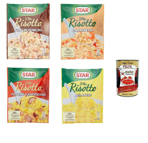 Star Risotto Cremoso Funghi Porcini Milanese Gamberetti Creamy Rice 4 x 175 g 100% Italian Ready Meals
