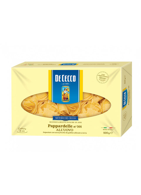 5x Pasta De Cecco 100% Italian Pappardelle n. 301 Pasta with Egg 500 g