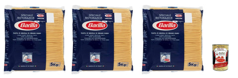 3x Pasta Barilla Linguine Ristorante No. 98 Italian Noodles 5 kg Pack + Italian Gourmet Polpa
