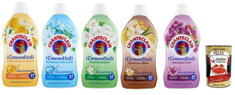 CHANTECLAIR i Concentrati Ammorbidente Test Pack, Fabric Softener Test Set 5x 1140 ml Long-Lasting Fragrance 57 Washes Detergent + Itlaian Gourmet Polpa 400 g