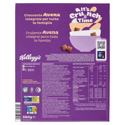 10x Kellogg's Oaties Avena Croccante al cacao Crunchy cocoa oat flakes 360g