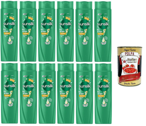 12 x Sunsilk, Dream Curl Shampoo, Shampoo for Defined and Elastic Curly Hair, 250 ml + Italian Gourmet Polpa 400 g