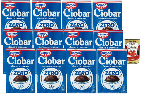 Cameo Ciobar Zero Drinking Chocolate No Added Sugar, Thick & Creamy Cocoa for Mixing, 12 x 76g (48 Bags of 19g) Italian Hot Drink + Italian Gourmet Polpa