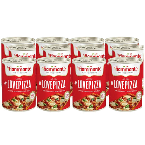 La Fiammante #LOVEPIZZA Polpa Fine Fine Pulp Tomatoes for Pizza, 100% Italian, 12 cans of 400g each