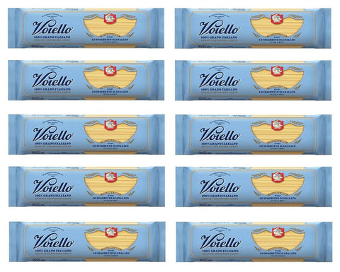 Voiello Lo Spaghetto Scanalato n°107 Pasta 100% Italian Wheat 500g Pasta Made of Durum Wheat Semolina Bronze Drawing Pack of 10