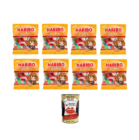 Haribo Haribo Harry Potter Hermione Granger, Caramelle Gommose 160 g, Limited Edition Fruit Gums, 8 x 160 g + Italian Gourmet Polpa 400 g