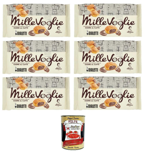 Vicenzi Mille Voglie - Puff Pastry Appetizers with Coffee Heart 6 x 100 g - Bialetti Special Edition + Italian Gourmet Tomato Polpa 400 g