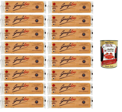 Garofalo Spaghettone Gragnanese XXL N°4-23 Pasta Made of Durum Wheat Semolina Gragnano IGP 16 x 500 g + Italian Gourmet Polpa 400 g