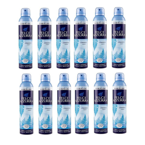 12 x Felce Azzurra Classico Spray per Ambienti Sprays for Environments Classic Talc 250 ml