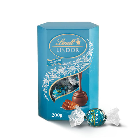 Lindt Lindor Milk Chocolate Praline with Salted Caramel Filling, 200 g
