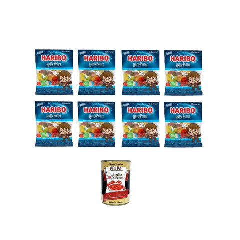 Haribo Harry Potter, Caramelle Gommose 160 g, Limited Edition Fruit Gums, 8 x 160 g + Italian Gourmet Polpa 400 g