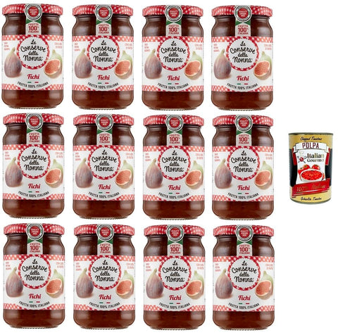 Le Conserve della Nonna Confettura di Fichi Jam Figs 12 x 340 g + Italian Gourmet Polpa 400 g