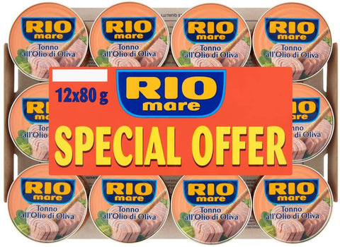 Rio Mare Tonno Olive, Tuna in Olive Oil, 12 x 80 g