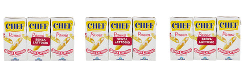 Parmalat Chef Panna Senza Lattosio Lactose-free Cooking Cream Gluten Free (9 x 125 ml) Sauce for Cooking