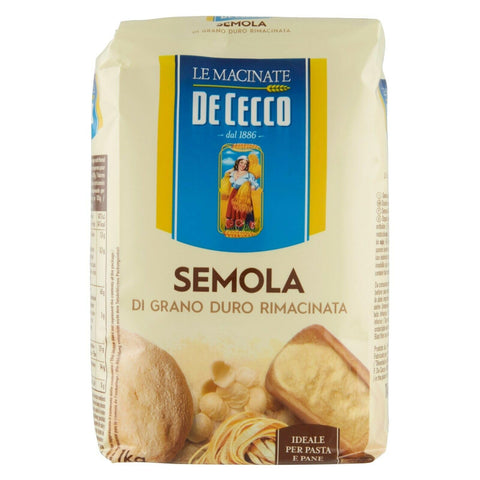 De Cecco - Durum wheat semolina - 1 kg bag - Semola di grano duro rimacinata 2 x 1 kg