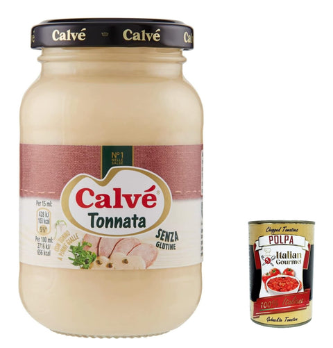 12 x Calvè Salsa Tonnata Tuna Sauce Seasoning Sauce Salad Sauce 225 ml + Italian Gourmet Polpa 400 g