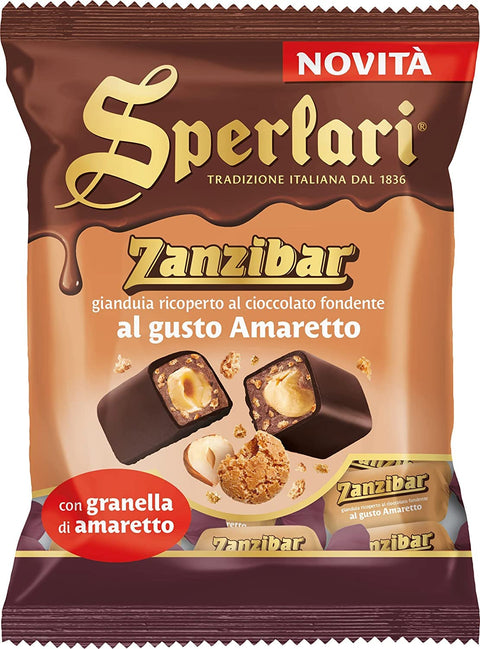 3x Sperlari Zanzibar al gusto di amaretto Dark Chocolate Chocolates with Amaretto Flavour 117 g