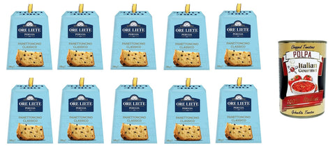 Ore Liete Perugia 1907 Panettoncino Astuccio Box 10 x 100 g + Italian Gourmet Polpa 400 g