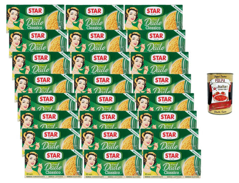 STAR Il Mio Dado Classico Broth Cube 24 x 100 g (240 Cubes) Gluten-Free Lactose Free without Preservatives - Italian Bouillon Condiments + Italian Gourmet Polpa
