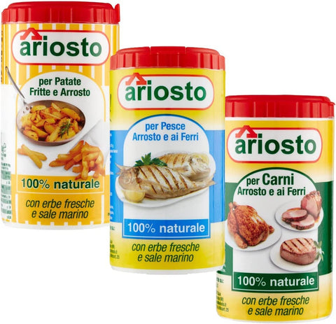 Ariosto Spice for Fried and Grilled Fish, Meat and Fried Potatoes 80 g + Italian Gourmet Polopa 400 g Test Pack 12 x