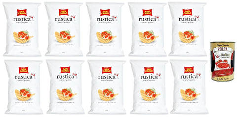 10 x San Carlo Rustica Chips, Patatine Potato Chips, Salted 190 g Potato Chips + Italian Gourmet Polpa 400 g