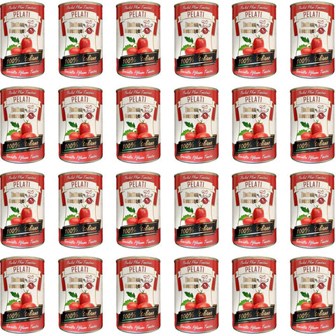 24 x Italian Gourmet Pomodori 100% Italian Pelati Whole Peeled Plum Tomato Sauce Tin 400 g