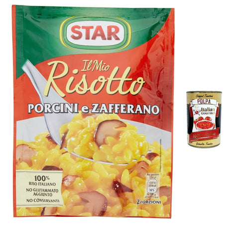 Star Risotto Cremoso Porcini e Zafferano Creamy Rice with Porcini Mushrooms and Saffron 175 g 100% Italian Ready Meals Pack of 10