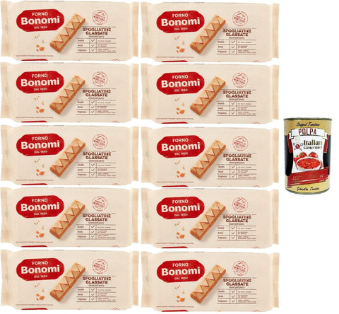 Forno Bonomi Sfogliatine Glassate Glazed Puff Pastry 10 x 135 g + Italian Gourmet Polpa 400 g