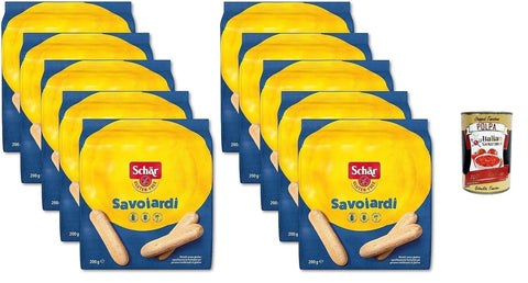 Schär Savoiardi Gluten Free, Gluten-Free Biscuits Cookie 10 x 200 g + Italian Gourmet Polpa 400 g