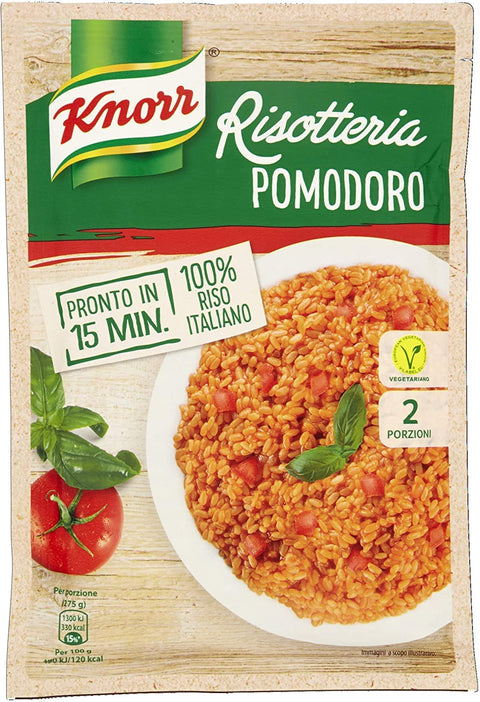 Knorr Risotto Pomodoro Rice Tomato 175 g 100% Italian Ready Meals Pack of 15