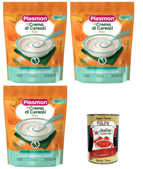 3 x Plasmon Crema di Riso, 200 g + Italian Gourmet Polpa 400 g