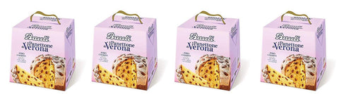 4x Bauli Panettone di Verona without Candied Fruits with Raisins and Almonds 1 kg