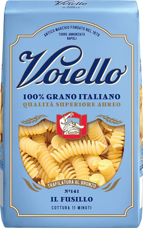 Voiello Il Fusillo n°141 Pasta, 100% Italian Wheat, 500 g, Durum Wheat Semolina Pasta, Bronze Drawing, Pack of 10
