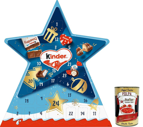 Ferrero Children's Mix Star Advent Calendar - Advent Calendar with Delicious Chocolate Specialities - 1 Calendar of 149 g + Italian Gourmet Polpa