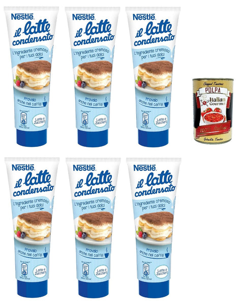 Nestlé il latte condensato condensato creamy ingredient for desserts sweetened concentrated whole milk, gluten free 6 x 170 g + Italian gourmet polpa 400 g