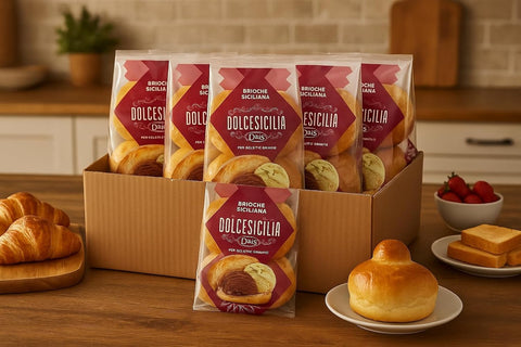 Dolcesicilia Brioche Siciliana per Gelato e Granita Sicilian Brioche for Ice Cream and Granita 10x 280g