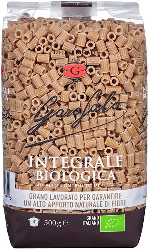 10x Pasta Integrale Ditali Rigati Whole Grain Durum Wheat Organic Product 500g + Italian Gourmet Polpa 400g