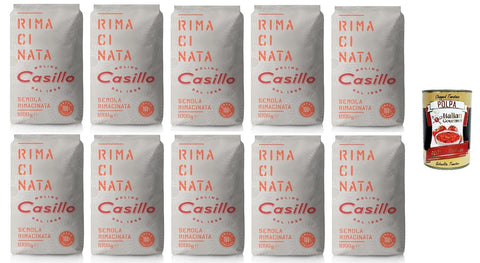 10x Casillo Semola di Grano Duro Rimacinata Reground Durum Wheat Semolina 1 kg + Italian Gourmet Polpa 400 g