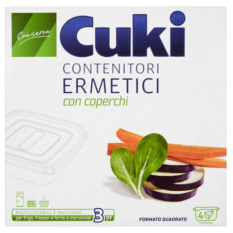 Cuki Airtight Containers Microwave Square 3PZ – [Pack of 3]