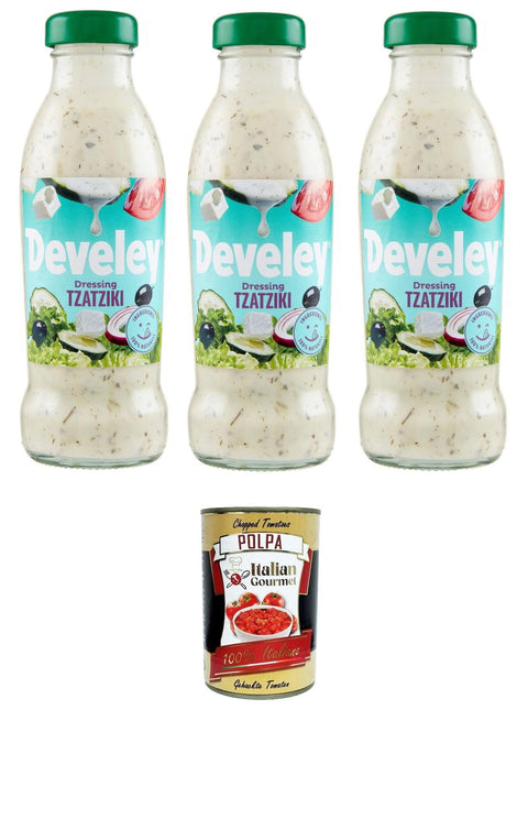 Salsa Dressing TZATZIKI Sauce 3 x 230 ml + Italian Gourmet Polpa 400 g