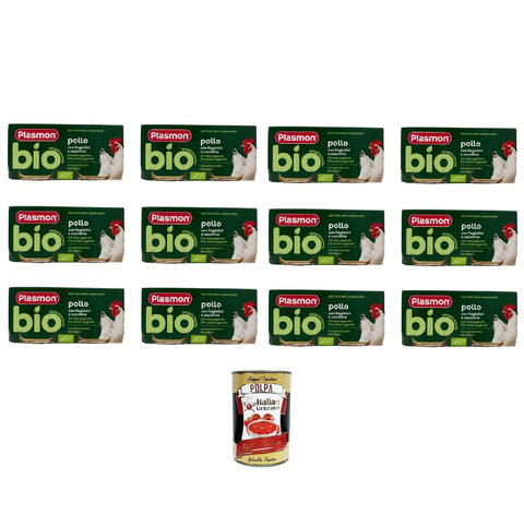 Plasmon Omogeneizzato di Pollo, Chicken Homogenised 12 x (2 x 80 g) + Italian Gourmet Polpa 400 g