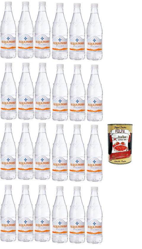 Acqua Panna Still Natural Mineral Water, Natural Water, Mineral Water 24 x 500 ml + Italian Gourmet Polpa 400 g